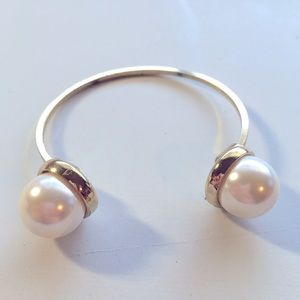 Two Pearl Bangle Bracelet